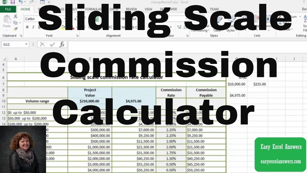 Excel Sliding Scale Chart