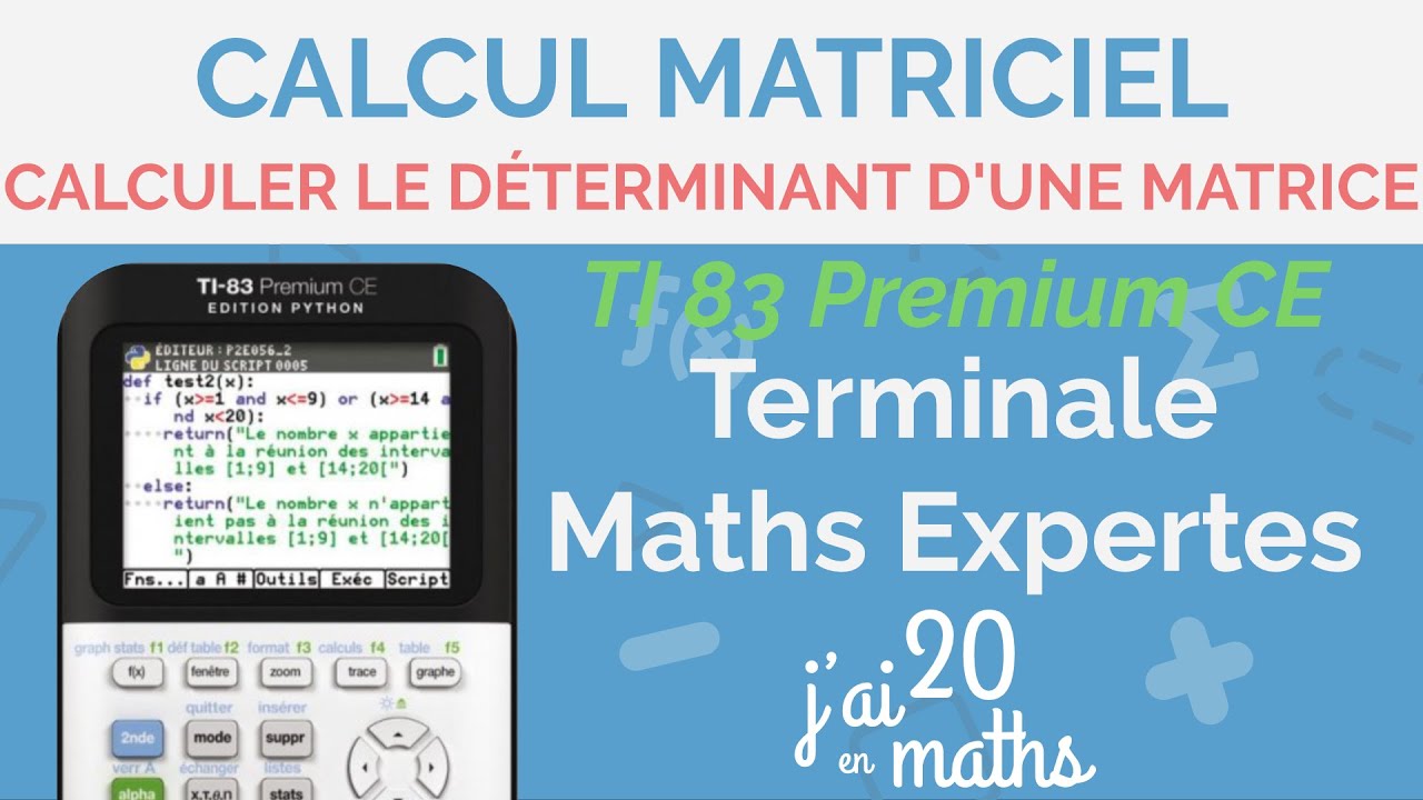 Calculer le déterminant d’une matrice TI 83 Premium CE - Calcul