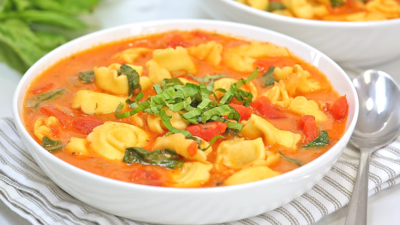 Creamy Tomato & Tortellini Soup | 20 Minute Dinner Recipe | The Domestic Geek