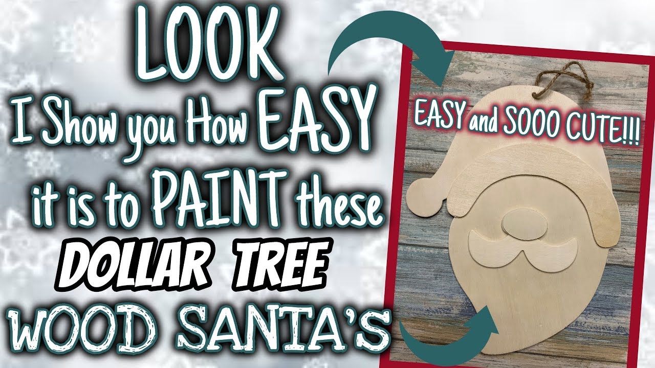 LOOK how EASY it is to PAINT these DOLLAR TREE WOOD SANTA'S EASY DIY