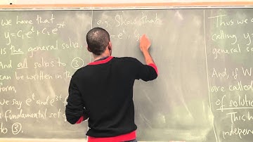 Math 391 Lecture 10 - The Wronskian and what it tells us about solutions to SOLDEs