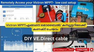 DIY VE Direct Cable at RS 250 Remotely access your Victron MPPT Mobile/ Windows/ Raspberry Pi