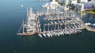 Aerial | Newport Bermuda Race Boats At RBYC, June 23 2022