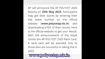 AP POLYCET Exam Results 🤔