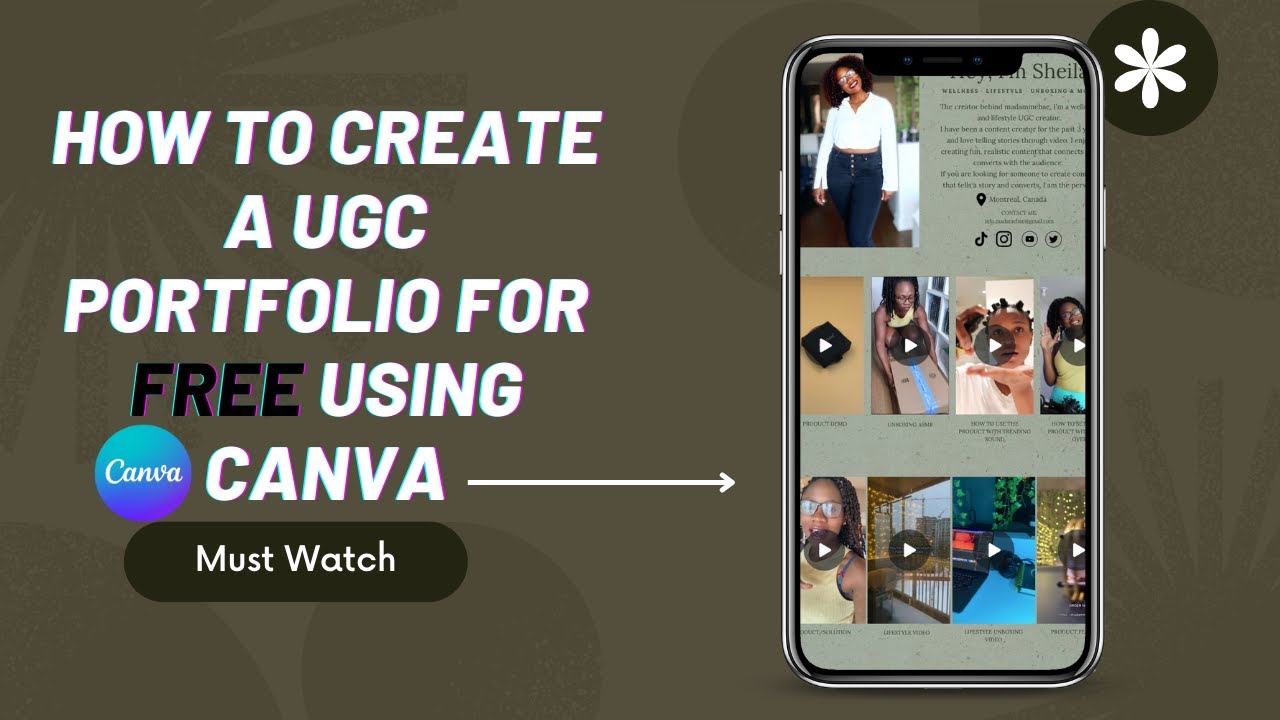How to make a UGC portfolio for FREE on canvas, this is how I made my ...