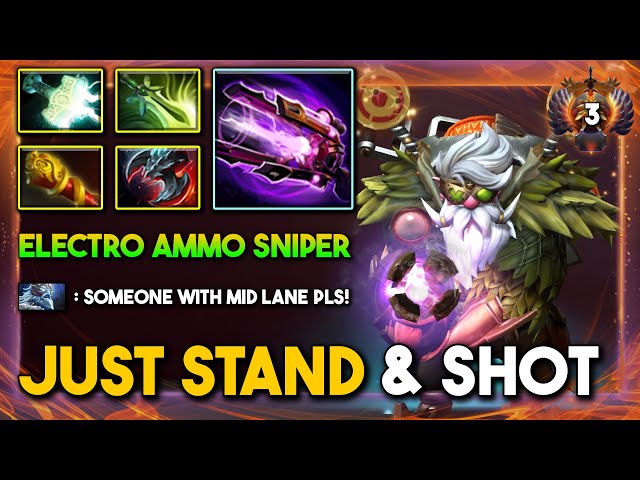 JUST STAND & HEADSHOT MID Sniper With Electro Ammo Build 100% Nobody Can Stop This Machine Gun DotA2 class=