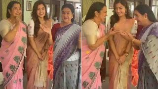 Rashmika Mandanna Enjoying With Radikaa Rashmika Mandanna Filmyfocus