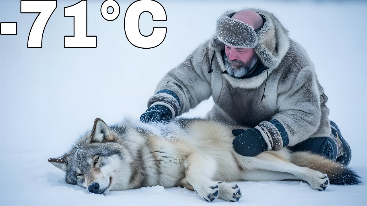 In Siberia, at  71°C, a wolf rescued him… Then the wolf rescued him 🐺