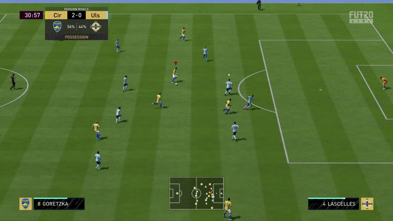 FIFA 20 DR goal 433(5) manual lob pass headed goalkeeper lob Goretzka