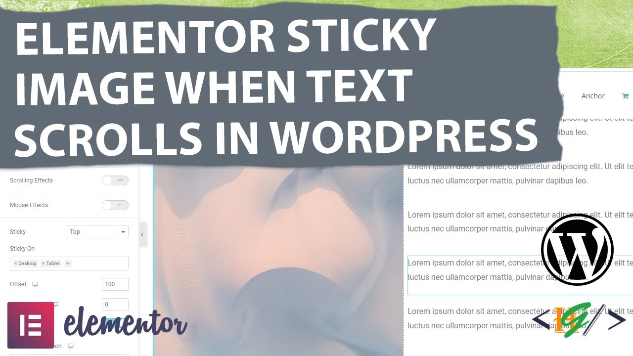 How to Make Elementor Sticky Image When Text Scrolls in Elementor Pro ...
