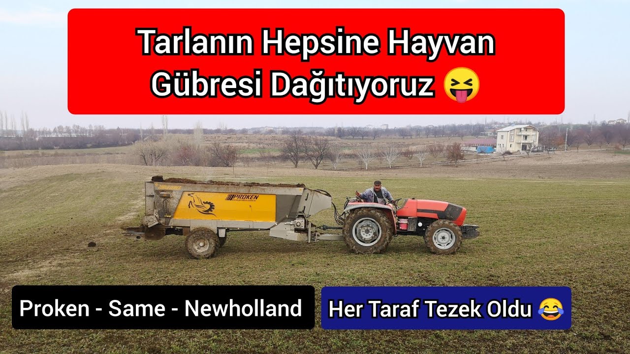 #proken İle Hayvan Gübresi Dağıtma ( Yoncaya Hayvan Gübresi Atıyoruz ) #same #newholland #proken