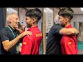 Alcaraz's Reaction When Alex Corretja Came to Surprise Him after the Match Spain Australia Davis Cup