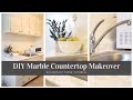 DIY Marble Kitchen Countertop Makeover with Contact Paper