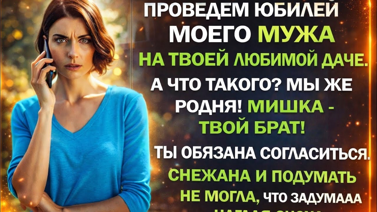 Проведем юбилей моего мужа на вашей даче. А что такого? Мы же родня! — нагло заявила сноха