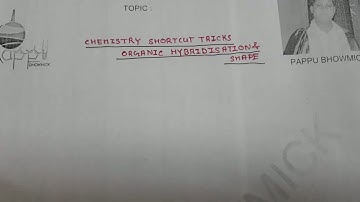 Chemistry shortcut tricks,Organic hybridization,Bond angle,Video no:03,Mr.Pappu Bhowmick