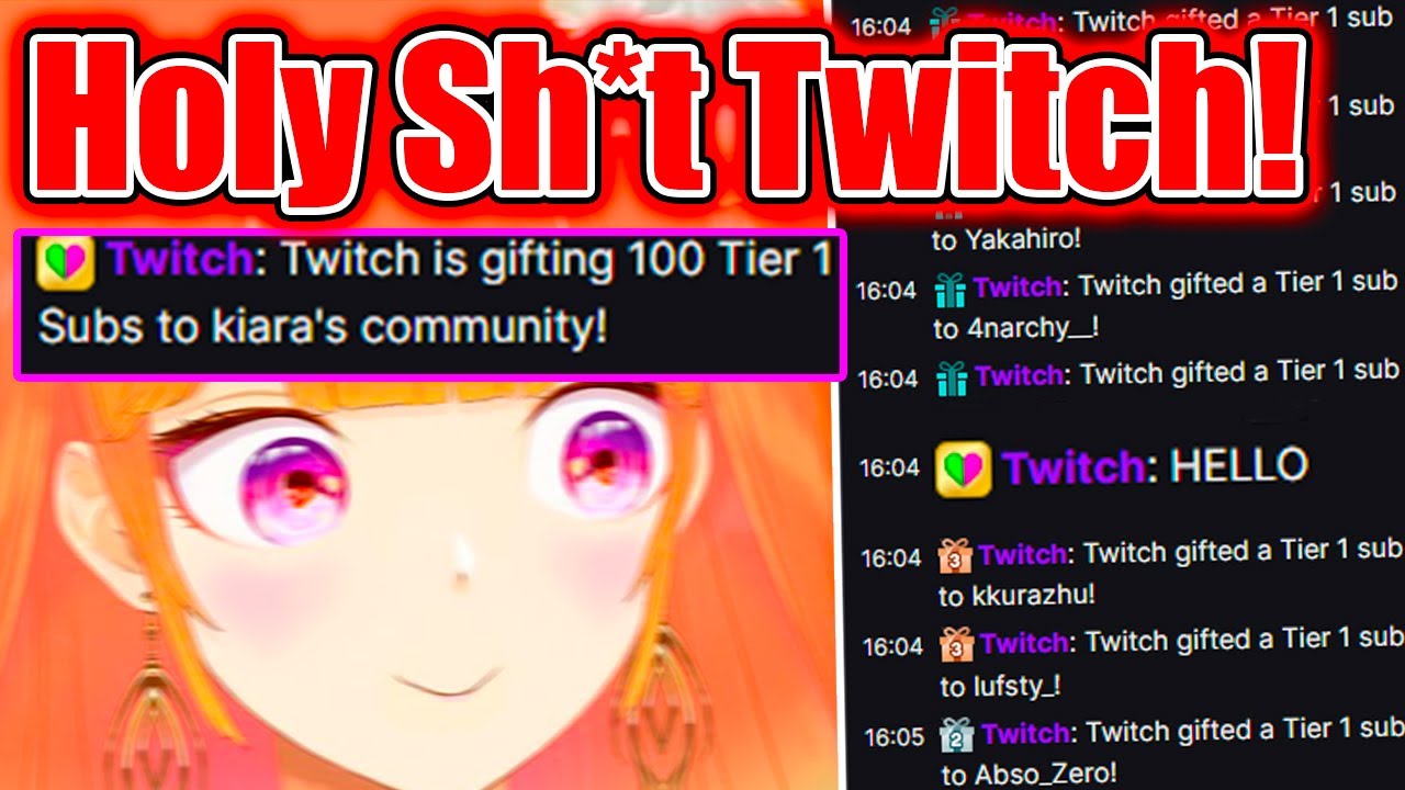 Kiara’s Reaction When Twitch Opens Her Stream, Says Hi, And Gifts 100 Subs