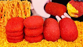 ASMR CHEESY HOT CHEETOS GIANT SAUSAGE HASH BROWNS ROSE FIRE NOODLES COOKING MUKBANG 먹방 EATING SOUNDS