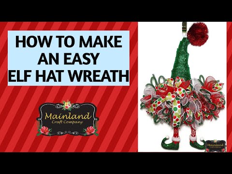 How to Make an Easy Elf Hat Wreath Door Hanger