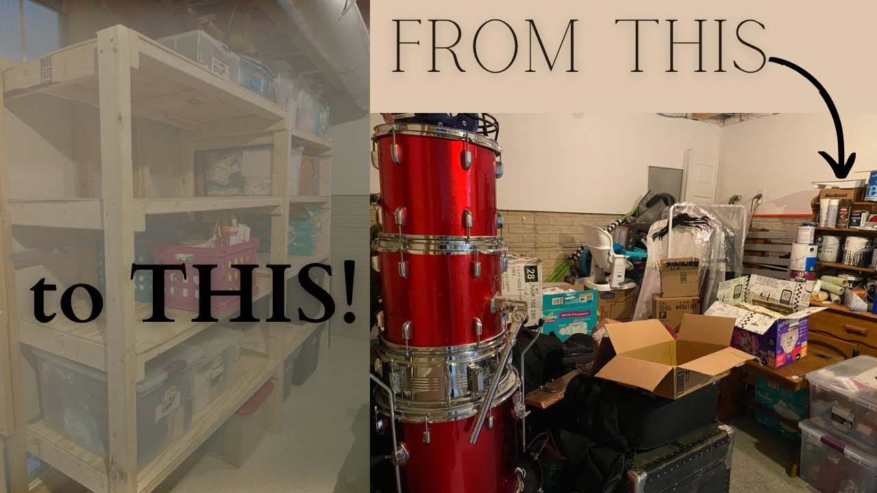 Building Storage Shelves From Scratch! maximizing storage, decluttering ...