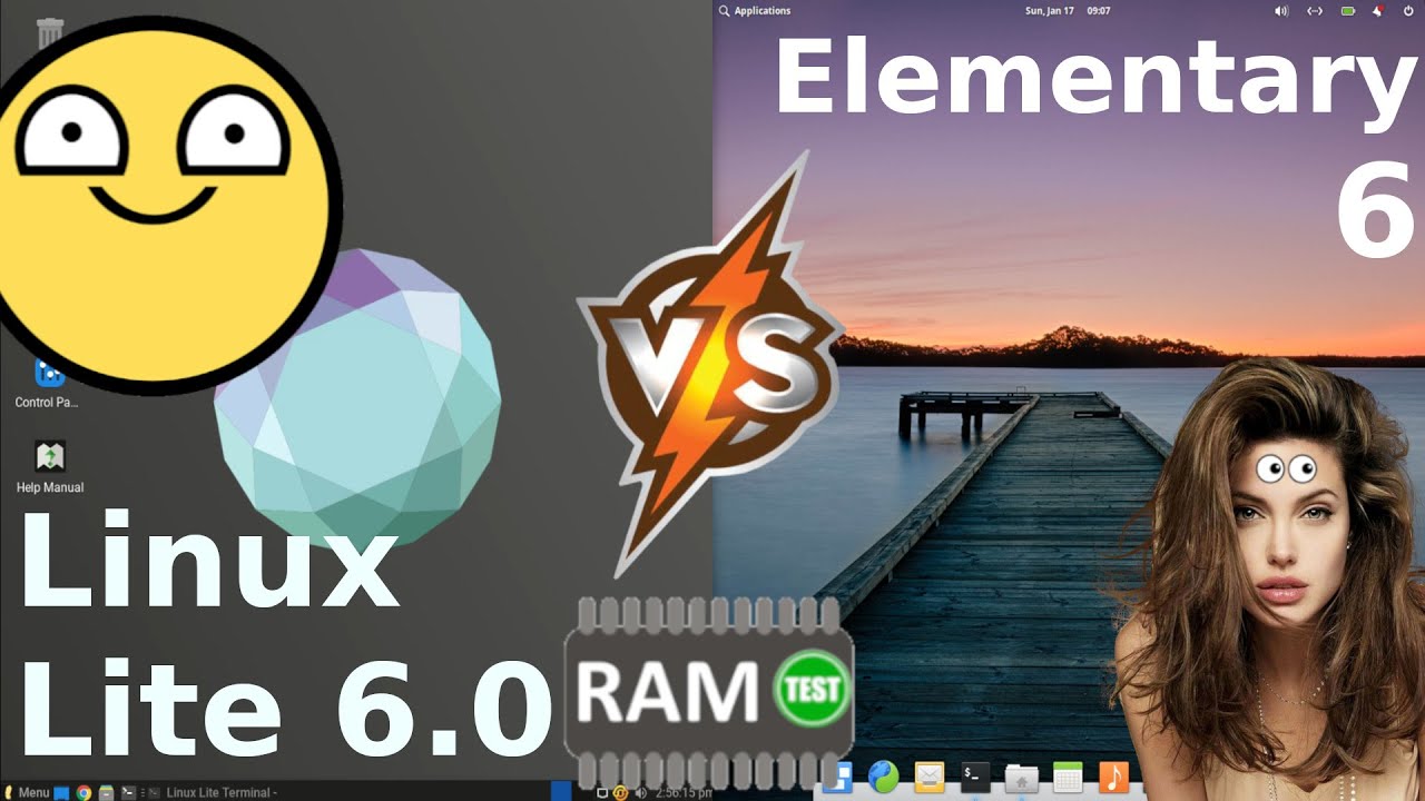 Linux Lite 68 vs Elementary 6 CPU RAM