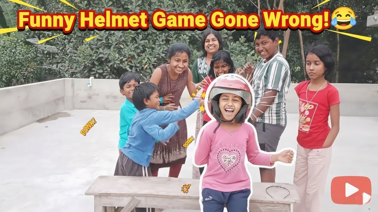 Funny Helmet Game Gone Wrong! 😂 মজার হেলমেট গেম!😂 Helmet Slap Challenge