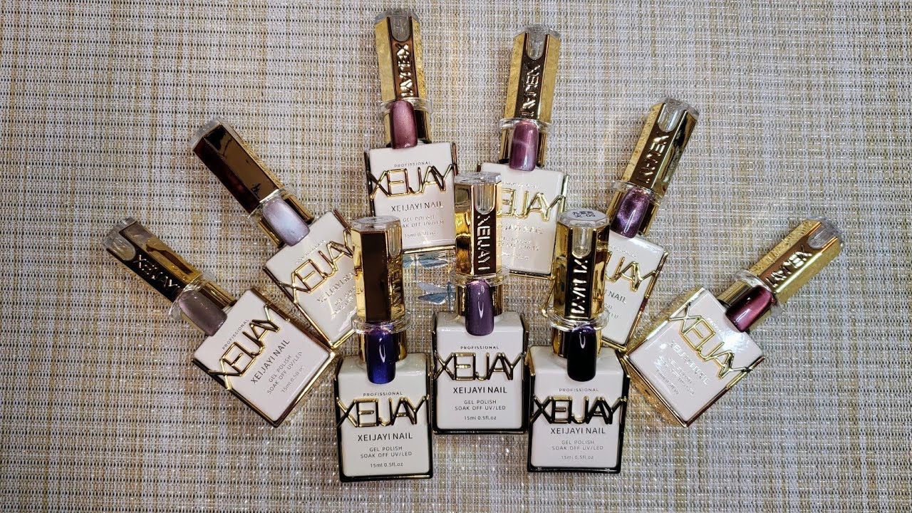 Swatching Xeijay cateye gel polishes