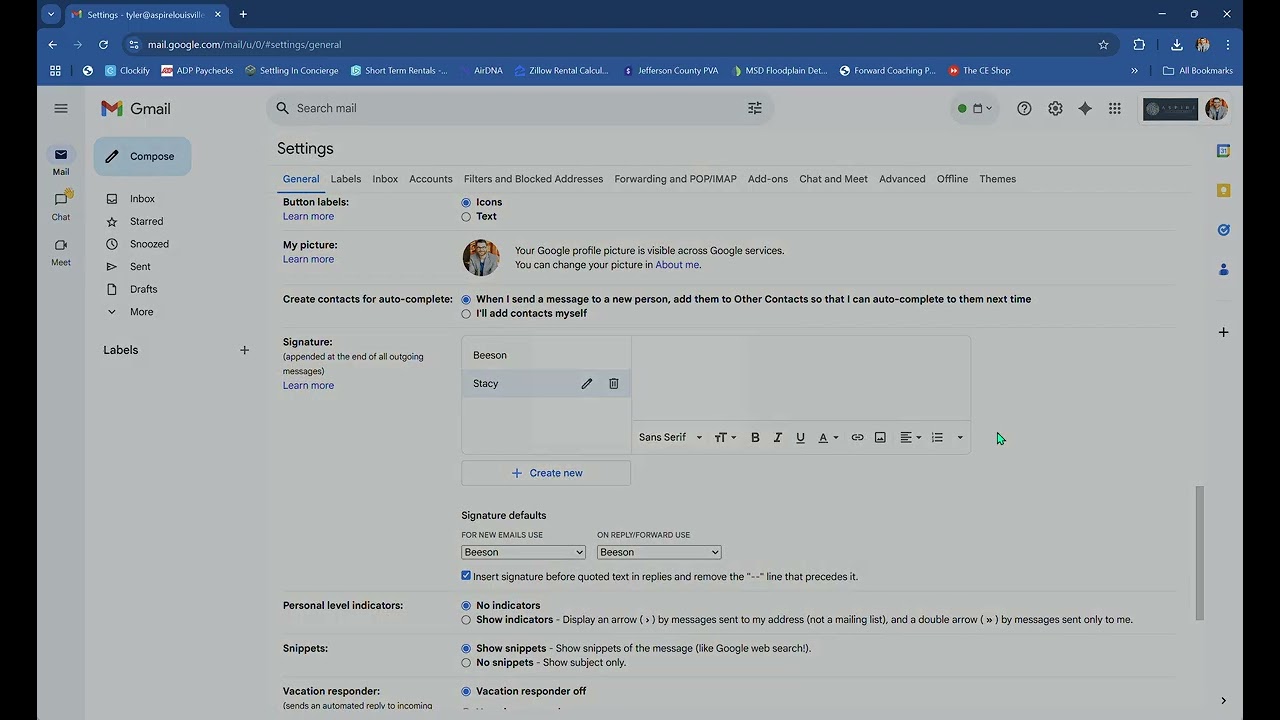 Email Signature Set Up Aspire Real Estate Group - Louisville, KY