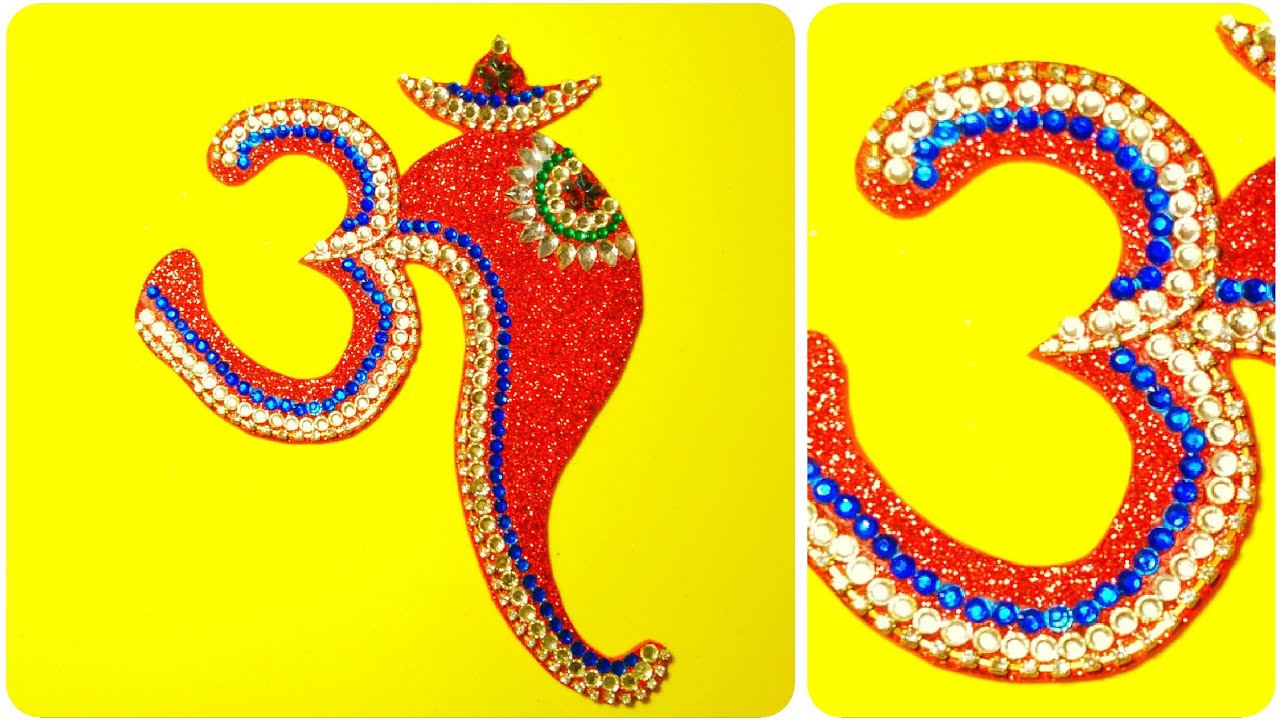 🌸 ॐ 🌸 Om Decoration Kundan Work Home Wall Decoration Ideas Wall Hanging with stone work