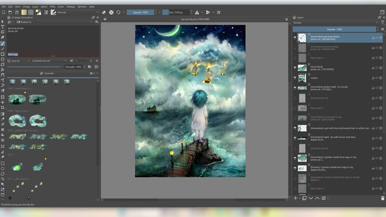 AI Painting Process | From Midjourney Photo to New Illustration in Krita AI Diffusion