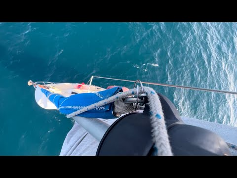 Risky offshore Solo mast climb while sailing and exploring more sea caves.