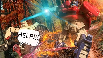Megatron And Optimus Turkey Hunting! Thanksgiving Special Stop Motion
