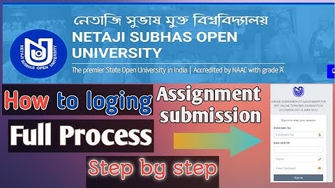 How to loging nsou BDP/UG Assignment submission protal step by step full Process 2022