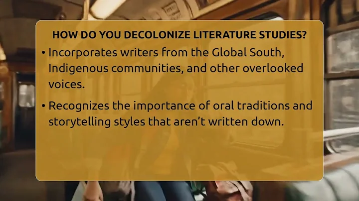 How Do You Decolonize Literature Studies? - The Prose Path