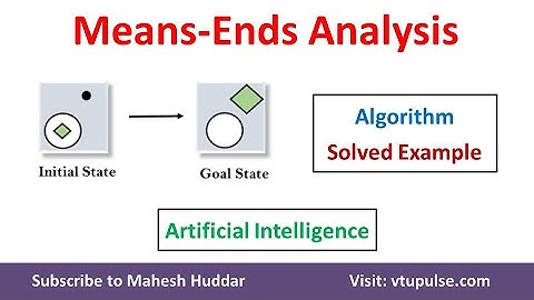 Means Ends Analysis Search Technique Solved Example Artificial Intelligence by Dr. Mahesh Huddar