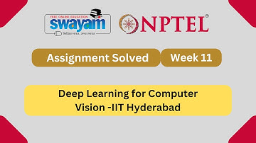 Deep Learning for Computer Vision Week 11 || NPTEL ANSWERS || MYSWAYAM #nptel #nptel2024 #myswayam