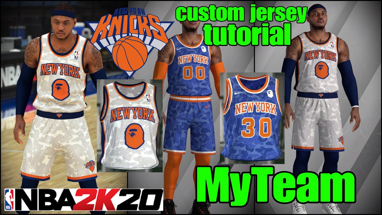 NEW YORK KNICKS CUSTOM JERSEY TUTORIAL! NYC GOLD BLACK WHITE