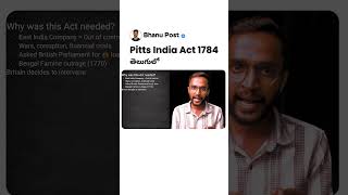 Pitt’s India Act 1784 Explained in Telugu  |  Polity in Telugu