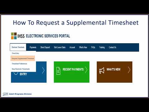 Requesting Supplemental Timesheets for Providers