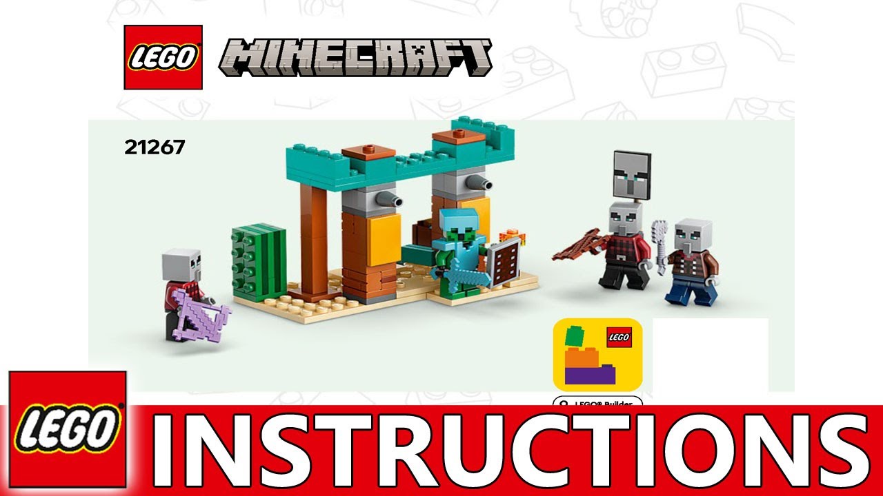 How to build LEGO MINECRAFT 21267 - The Illager Desert Patrol (Step-by-Step Tutorial)