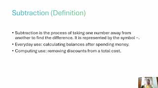 Lesson on the Arithmetic Operation