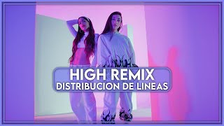 Maria Becerra, TINI, Lola Indigo - High Remix ~ Distribución de Líneas (Line Distribution)