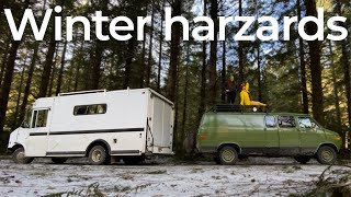 Off grid winter Camping down by the River