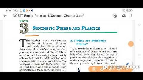 Synthetic fibres and plastics Part 4 Class 8 Science