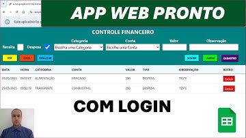 Planilhas Google | App Web de Controle Financeiro | PRONTO