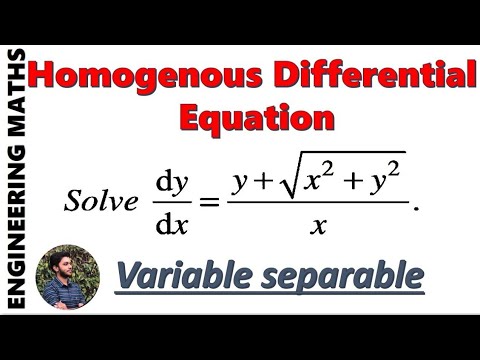 Homogeneous Differential Equation | Engineering mathematics | Variable ...
