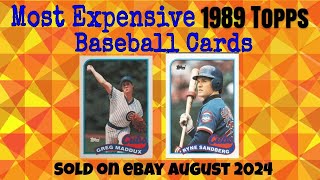 1989 Topps Most Expensive eBay Sales Baseball Cards - August 2024