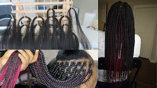 OMBRE BOX BRAIDS (BLACK & BURGUNDY)