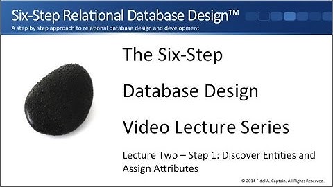 SSRDD Step 1 - Discover Entities and Assign Attributes