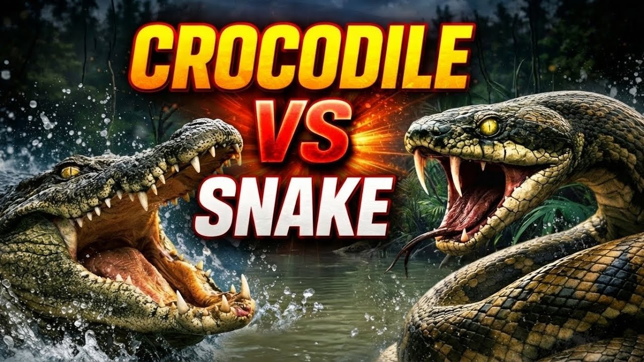 CROCODILE vs SNAKE/Animal Realm/ crocodiles and Snakes 4K video