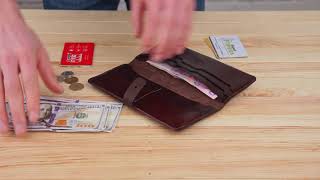 Обзор вертикального бумажника  из кожи алькор SHVIGEL 16202
